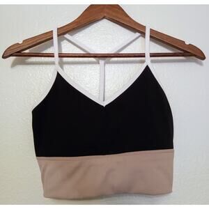 Gaiam Athena Strappy Colorblock Yoga Bralette Wireless Racerback Style SZ S